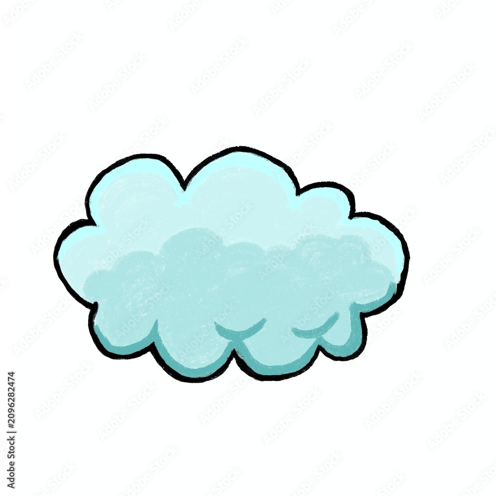 Fototapeta premium Cute Cloud Doodle