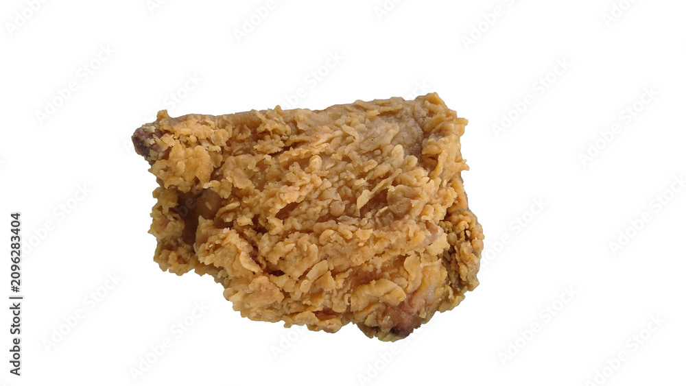 Fototapeta premium Crispy fried chicken isolated on a transparent background. A golden crispy outer layer with a juicy texture.