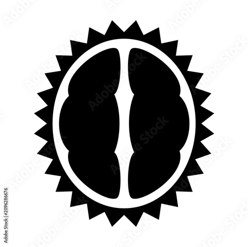 Durian Fruit Icon Vector silhouette