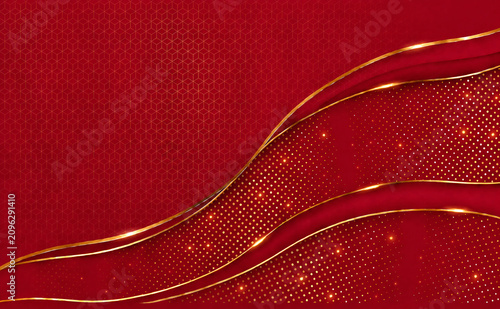 Premium Burgundy and Gold Abstract Luxury Background with Elegant Flowing Metallic Waves