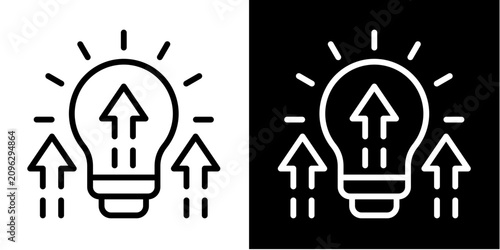 Innovation Growth Icon Set White Style Collection