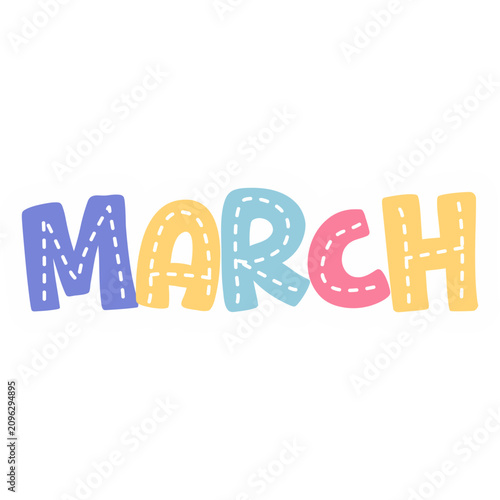 Colorful Month Names Doodle Sticker