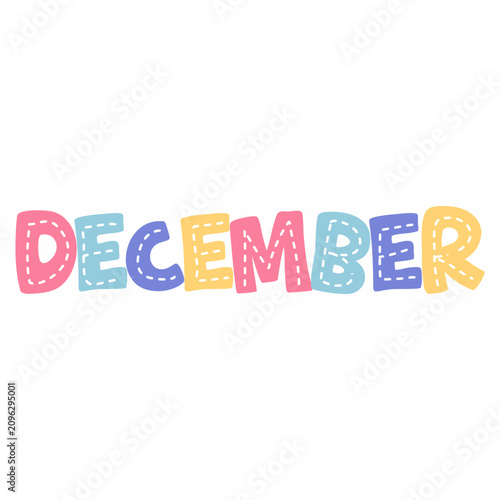 Colorful Month Names Doodle Sticker