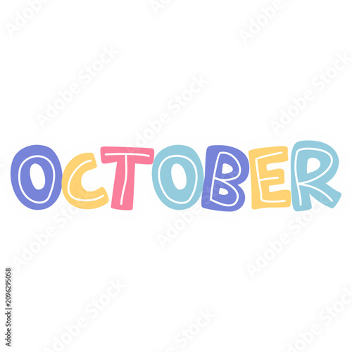 Colorful Month Names Doodle Sticker