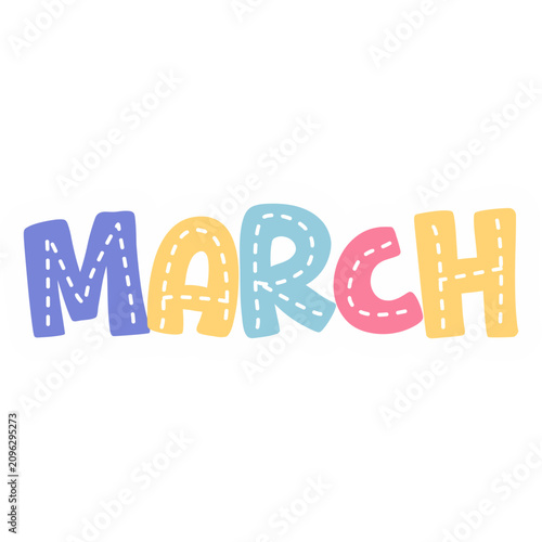 Colorful Month Names Doodle Sticker