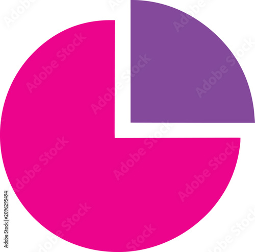 Pie chart showing percentage. Colorful circular graph for data analysis.