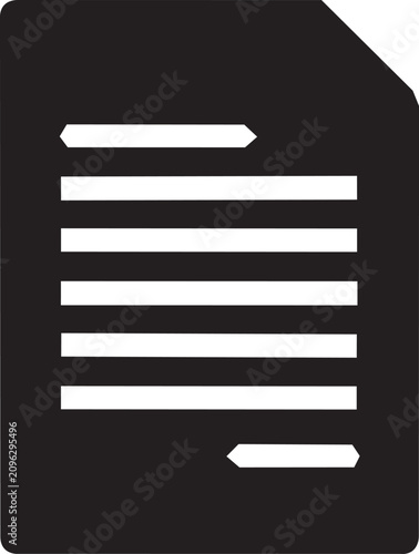 Document icon. Simple paper file symbol for digital interface design.