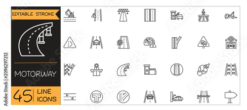 Εκτύπωση καμβά Motorway icons set