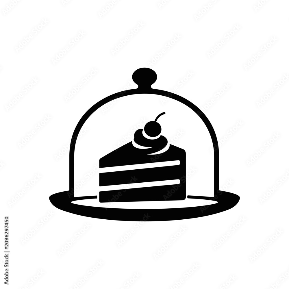Fototapeta premium Cake Under Serving Dome Icon