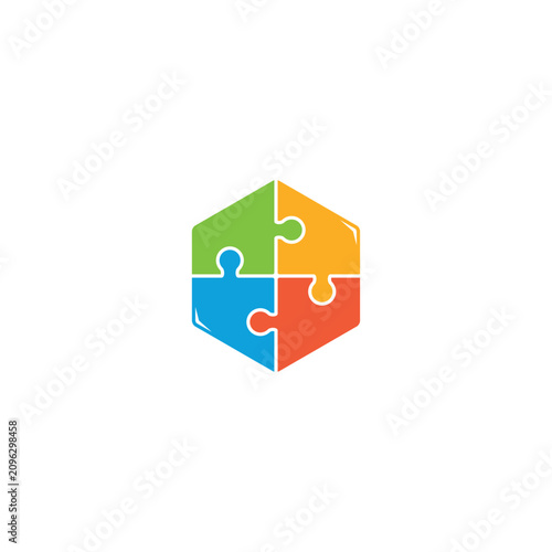 Puzzle logo or icon design