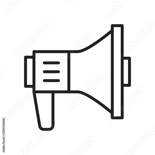 Картината върху платно Megaphone line icon, bullhorn and public address symbol