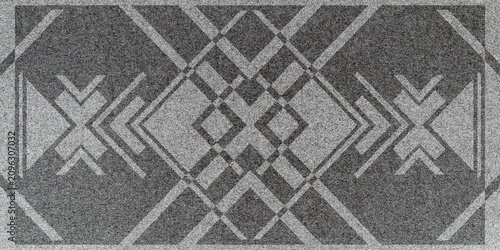 Cuadro en lienzo Abstract gray textured background with symmetrical shapes