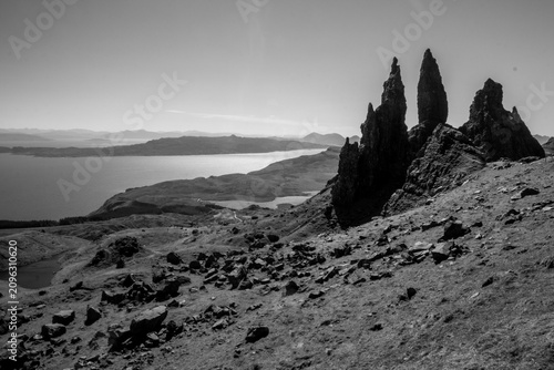 Tableau sur toile Dramatic landscape of the Storr, and its famous basalt pillars, on the Isle of S