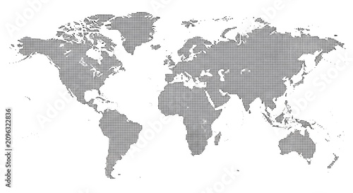World map dot set showing global connections on a white background