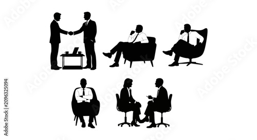 Schilderij op canvas Business Meeting and Consultation Scenes with Diverse Professionals