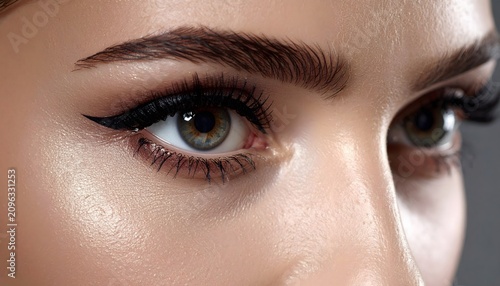 The Eyelash Detail: Close-up of a beautiful eye with long lashes, showcasing natural beauty and delicate details.