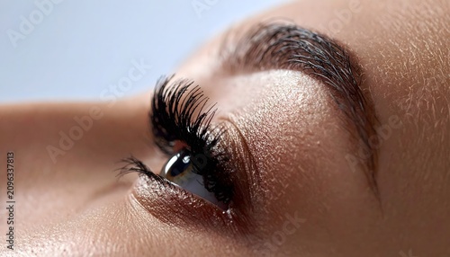 The Eyelash Detail: Close-up of a beautiful eye with long lashes, showcasing natural beauty and delicate details.