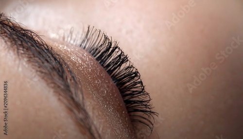 The Eyelash Detail: Close-up of a beautiful eye with long lashes, showcasing natural beauty and delicate details.