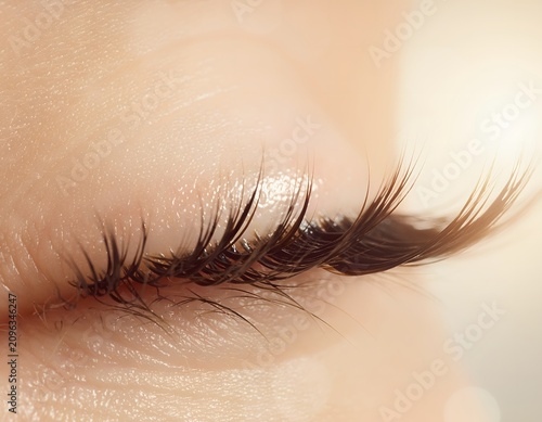 The Eyelash Detail: Close-up of a beautiful eye with long lashes, showcasing natural beauty and delicate details.