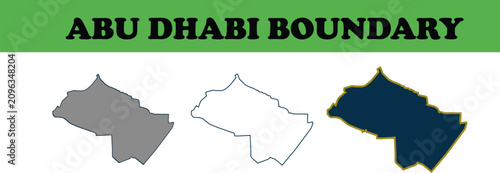Visual representation of the Abu Dhabi boundary in three distinct map styles