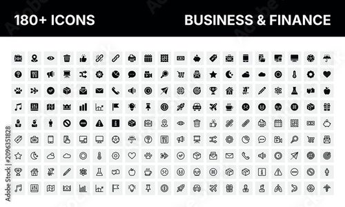 Business and Finance Icon Pack 180 Plus Clean Minimal Icons