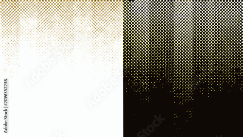 Fotografía Golden particle pattern with dual backgrounds one white and one black abstract a