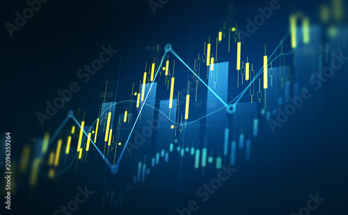 Stock market investment trading graph growth.Investment finance chart,stock market business and exchange financial growth graph.	
