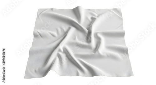 Crinkled white fabric texture with folds
