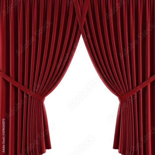 Dark velvet theater curtains opened on stage