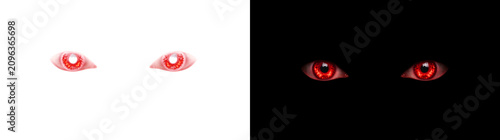 Cuadro en lienzo Glowing Red Eyes isolated PNG, Transparent and Black Background Versions