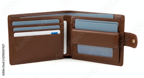 Maroon leather bifold wallet open with card slots