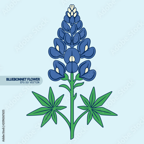 bluebonnet logo cartoon icon design template flat isolated vector illustration