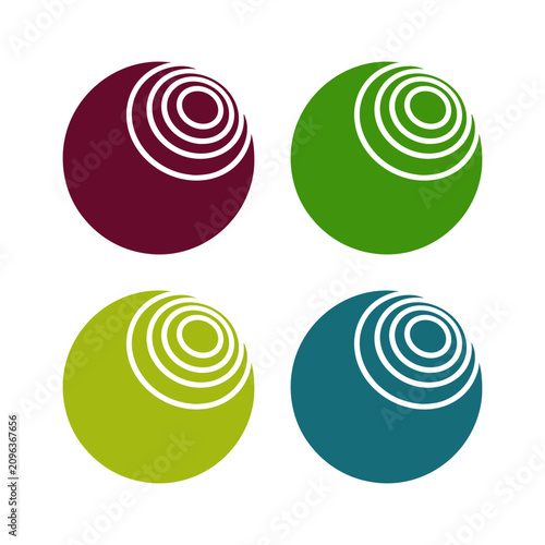 set of lawn ball design vector icon flat isolated illustration