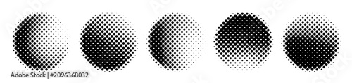 Bild auf Leinwand Abstract halftone spheres with smooth dot fade and volumetric shading