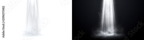 Obraz na płótnie White heavenly light beam with glowing mist isolated PNG, Transparent and Black