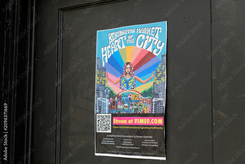 Obraz premium street poster in Kensington Market, Toronto (“Kensington Market: Heart of the City” on Vimeo, a feature documentary (2024) directed by Stuart Clarfield)