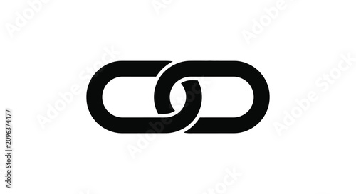 Photos Interlocking Chain Links Black Silhouette On White Background