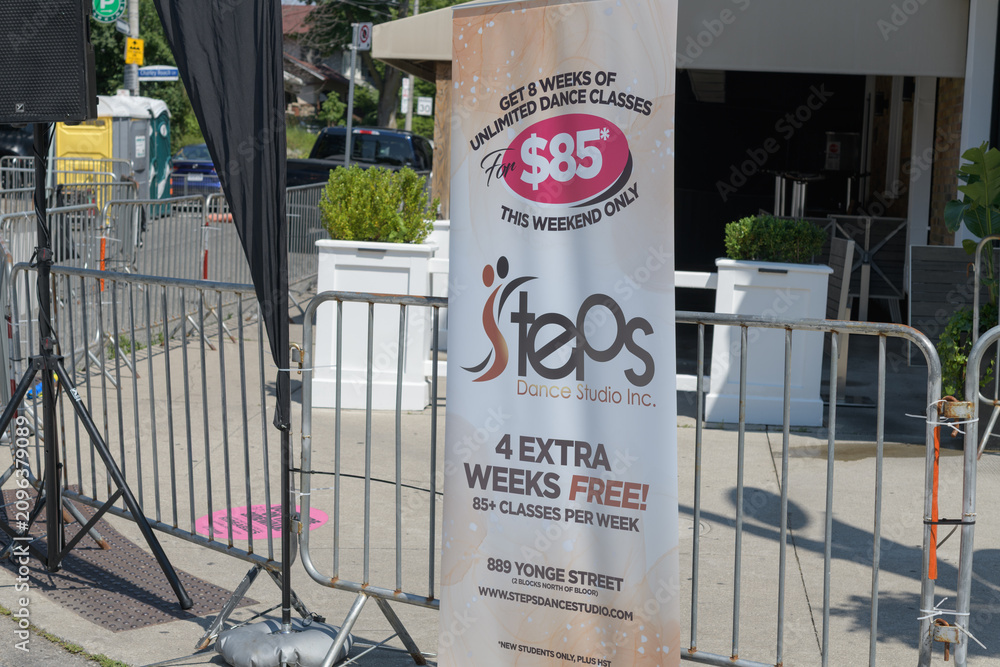 Obraz premium banner of Steps Dance Studio (located at 889 Yonge St) at the 2026 Salsa on St Clair festival, Toronto