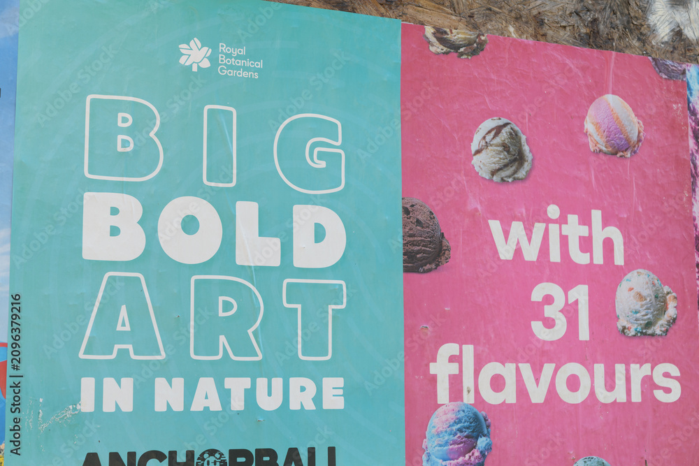 Obraz premium wheatpaste posters in Toronto (Royal Botanical Gardens (RBG) in Burlington/Hamilton and Baskin-Robbins 31 flavors)