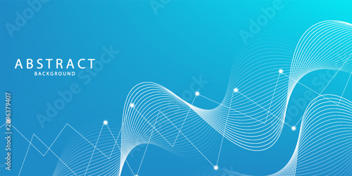 Konstfotografi Geometric abstract background with connected lines and dots