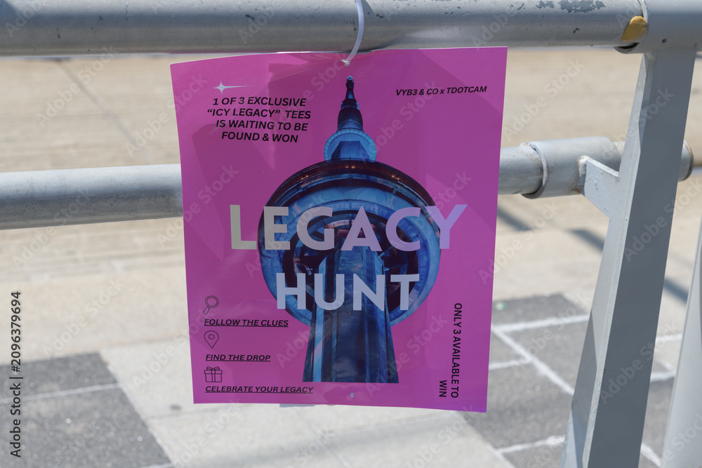 Fototapeta premium Legacy Hunt poster on St Clair Av W, Toronto