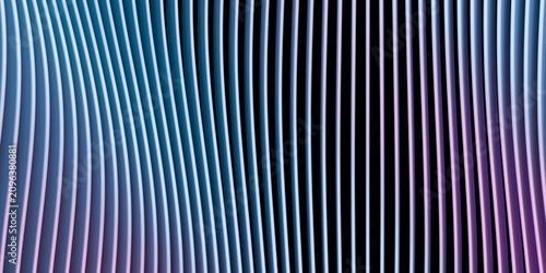 Abstract Blue Purple Vertical Wavy Lines 3D Background With Gradient Pattern