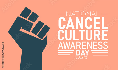 Foto National cancel culture awareness day graphic design with raised fist protest sy
