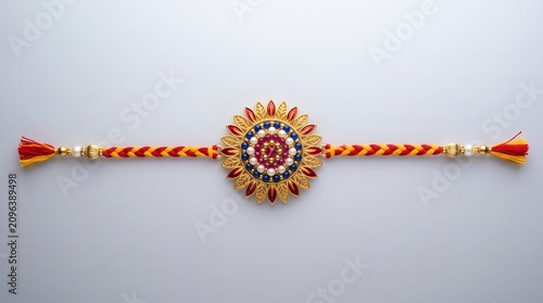  Happy Raksha Bandhan - Colorful Sunflower-Style Rakhi with Tassels