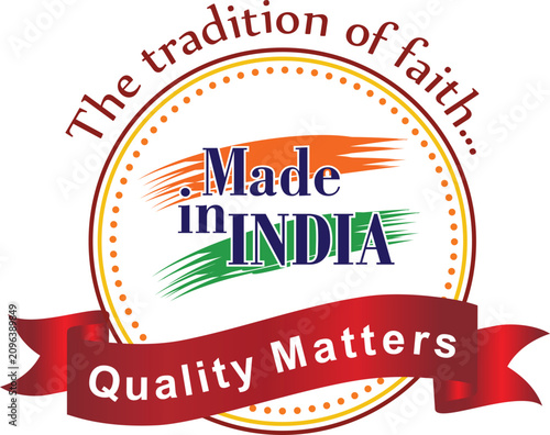 Bild auf Leinwand Made in India badge log Icon tricolor quality icon badge with transparent backgr