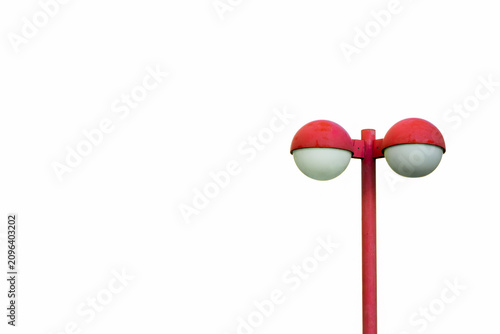 Obraz na plátně Retro Red Street Lamp Isolated on White Background