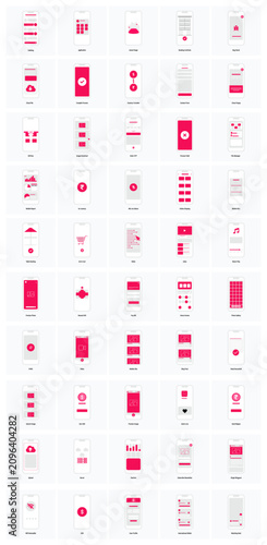 Colorful Mobile App UI Kit Collection Flat Design