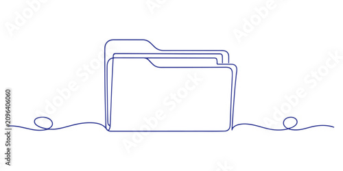 Modern Office Folder Line Art for Business and Digital File Concepts