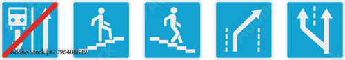 Accessibility path and stair icons set