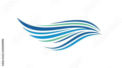 Blue teal layered wave flow decal.